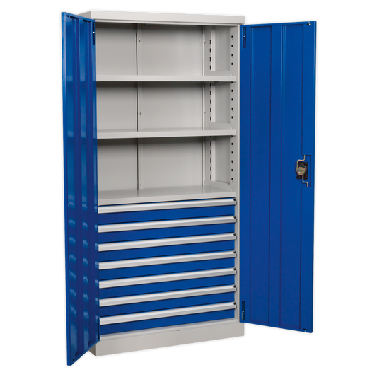 1800mm 7 Drawer 3 Shelf Industrial Cabinet