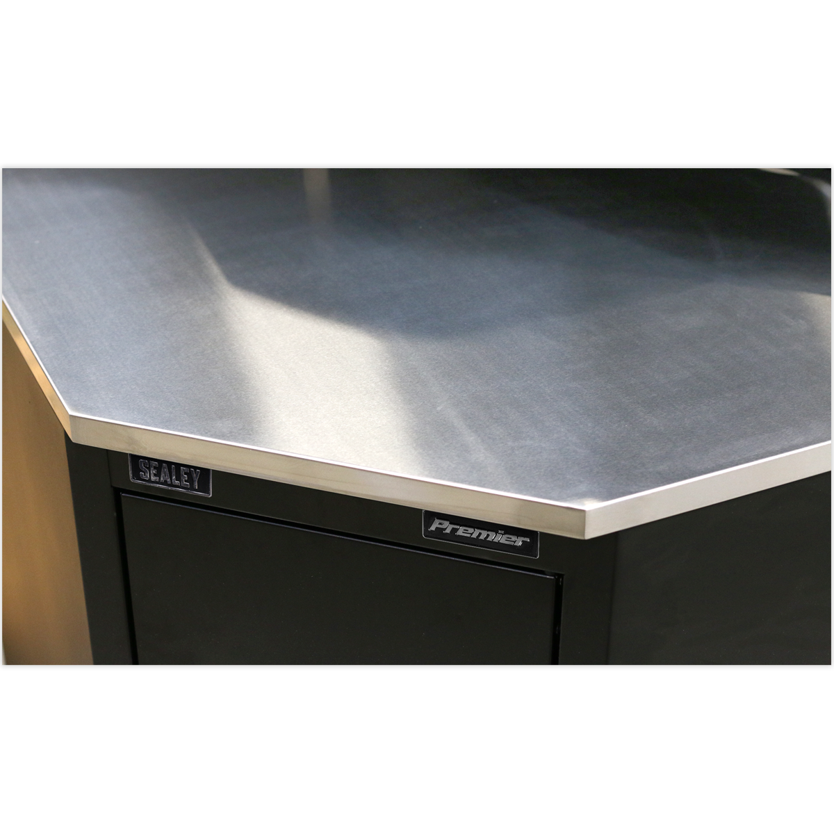 930mm Stainless Steel Corner Worktop