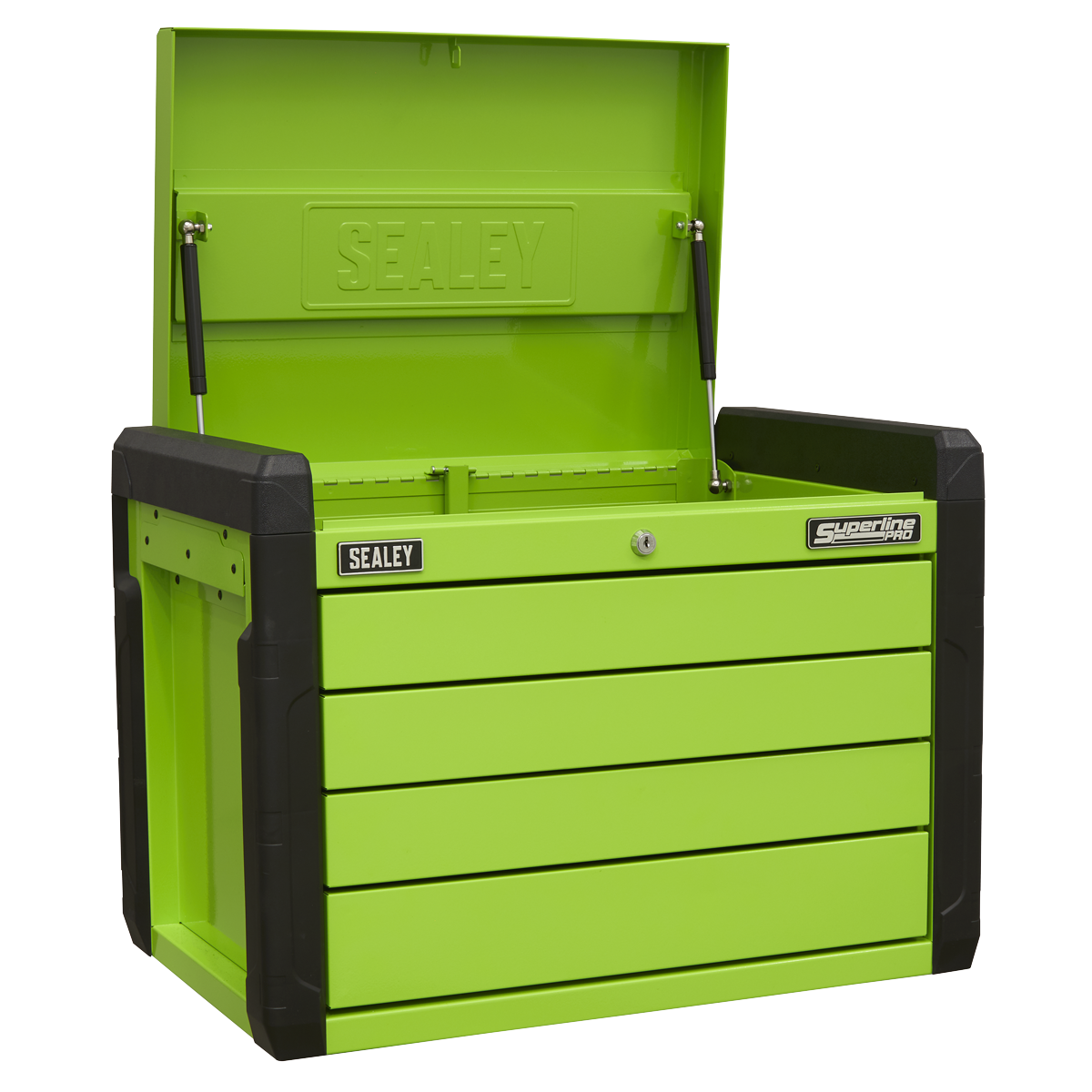 4 Drawer Push-to-Open Topchest with Ball-Bearing Slides - Hi-Vis Green