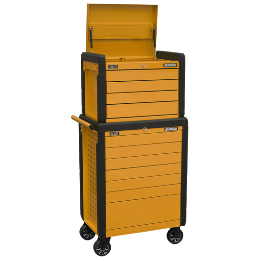 11 Drawer Push-To-Open Topchest & Rollcab Combination - Orange