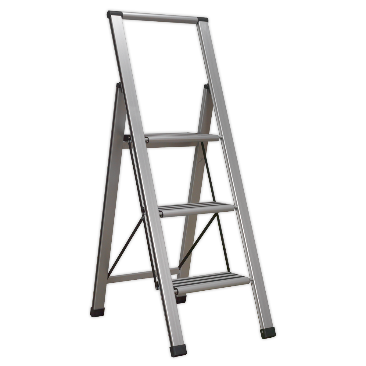 3-Step Trade Aluminium Professional Folding Step Ladder 150kg Capacity