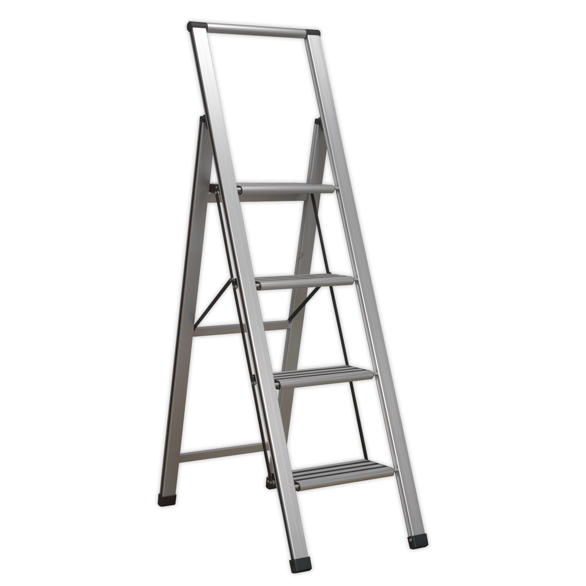 4-Step Trade Aluminium Professional Folding Step Ladder 150kg Capacity