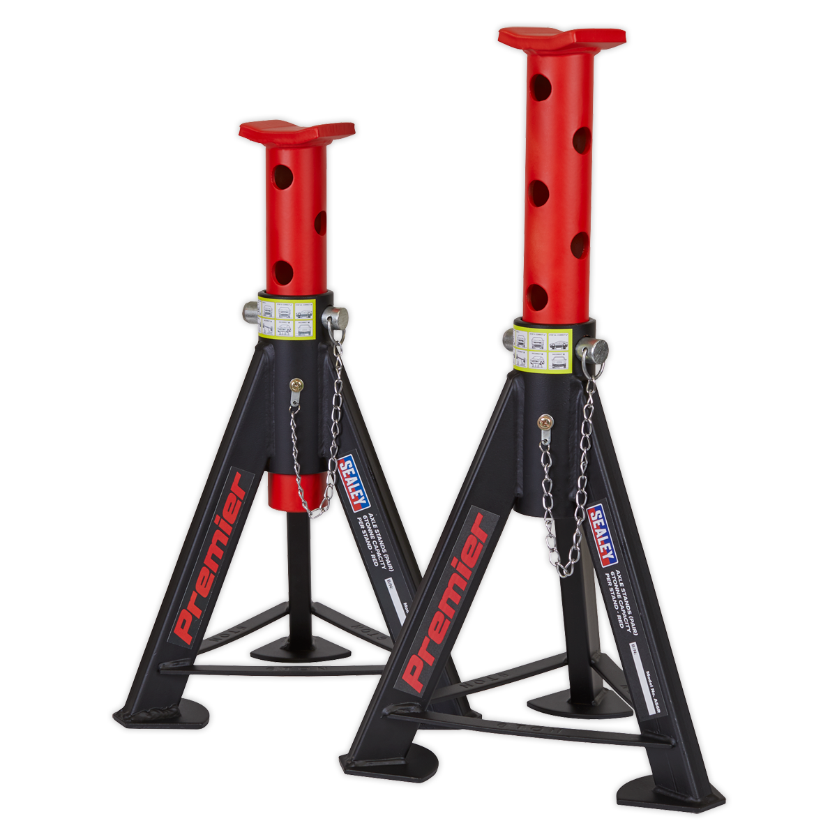 Axle Stands (Pair) 6 Tonne Capacity per Stand - Red