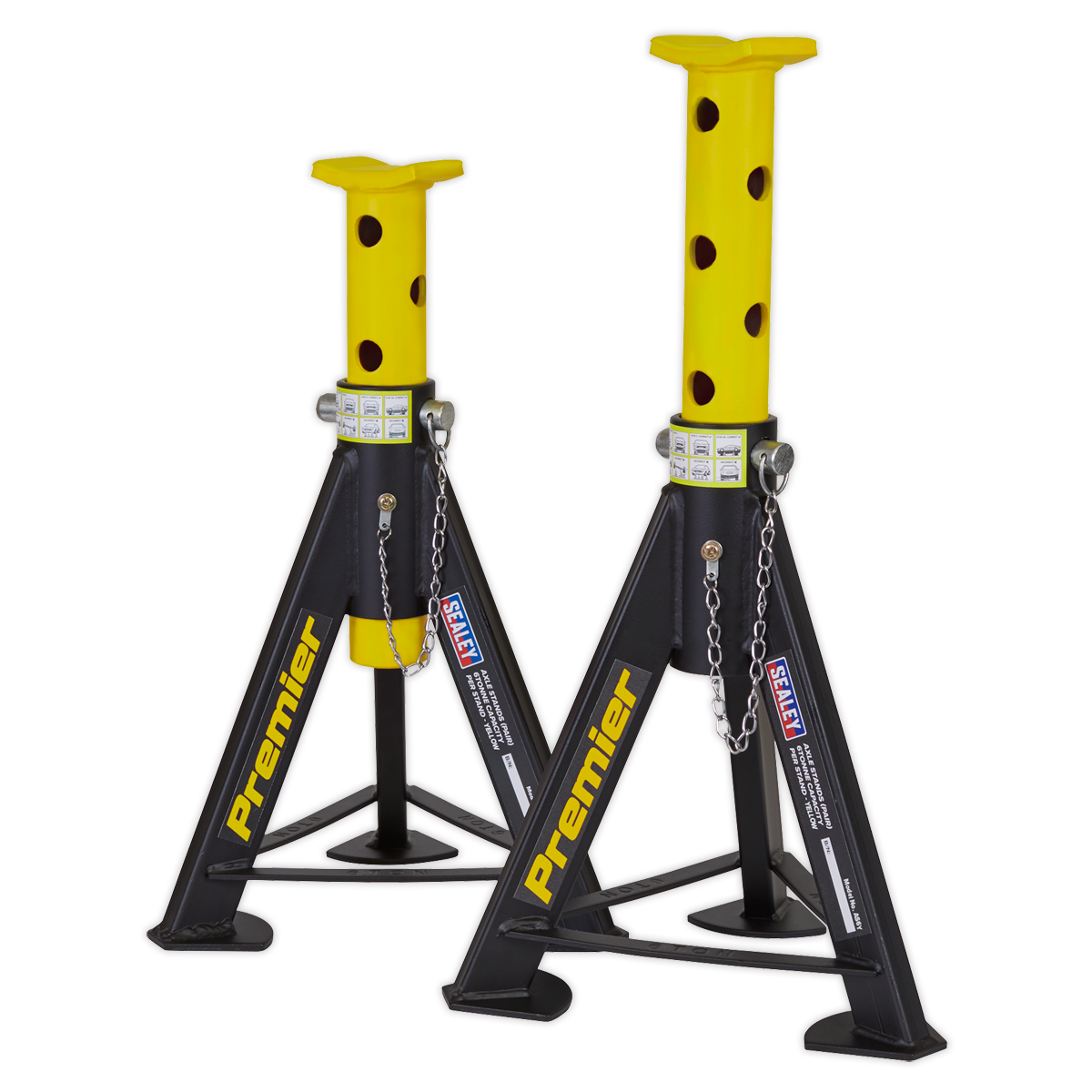 Axle Stands (Pair) 6 Tonne Capacity per Stand - Yellow