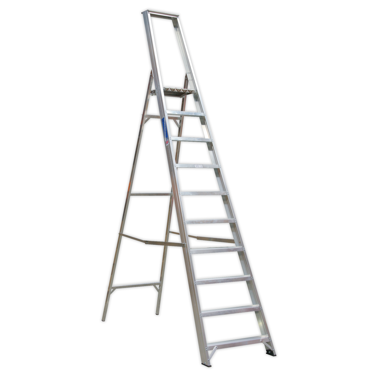 10-Tread Industrial Aluminium Step Ladder - BS 2037/1