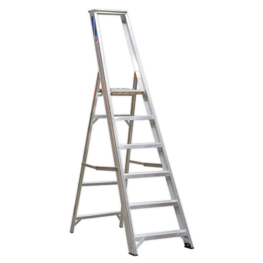 6-Tread Industrial Aluminium Step Ladder - BS 2037/1