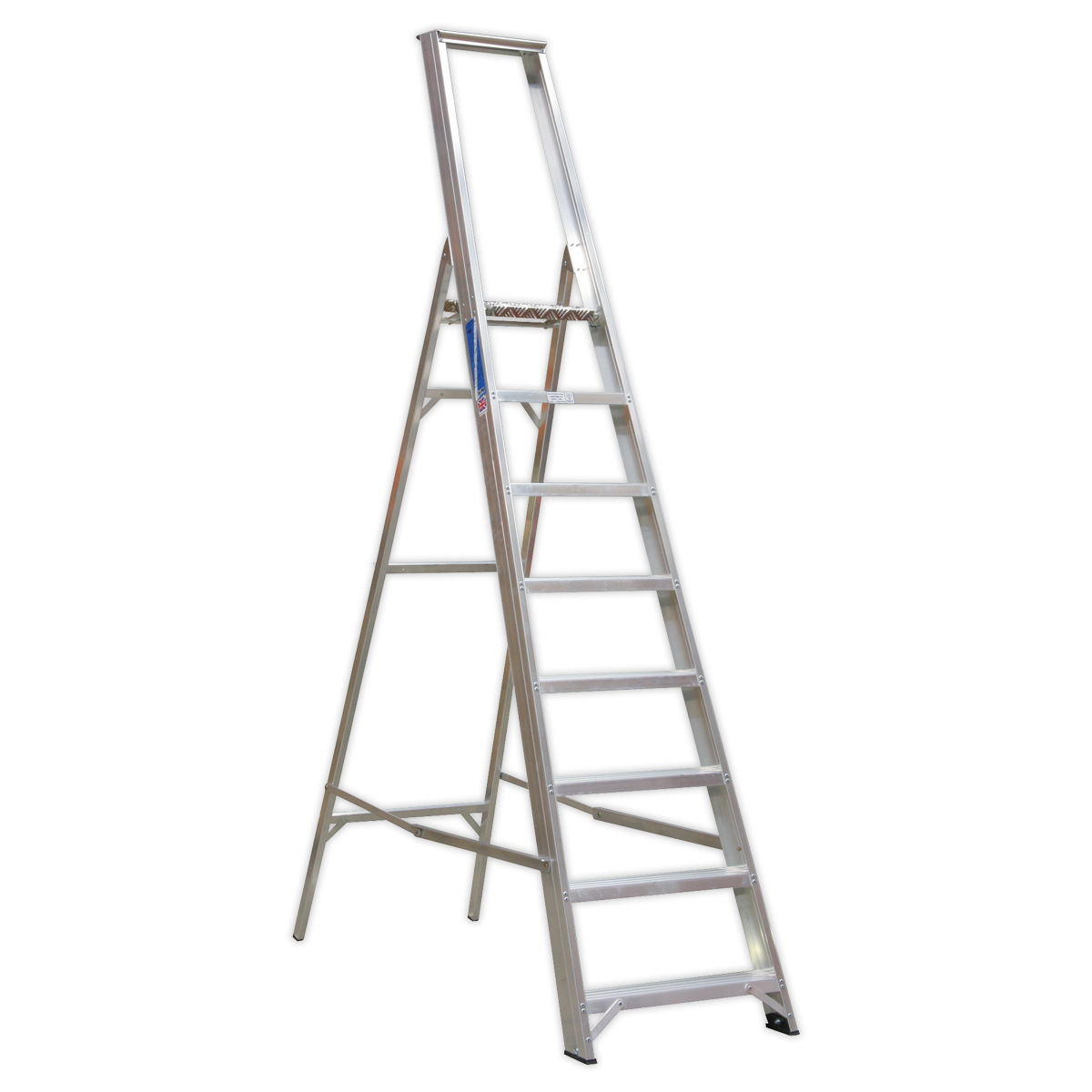 8-Tread Industrial Aluminium Step Ladder - BS 2037/1