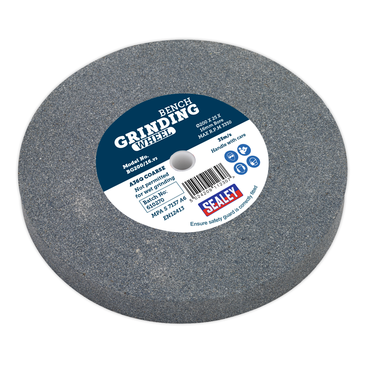 Ø200 x 25mm Grinding Stone Ø16mm Bore A36Q Coarse
