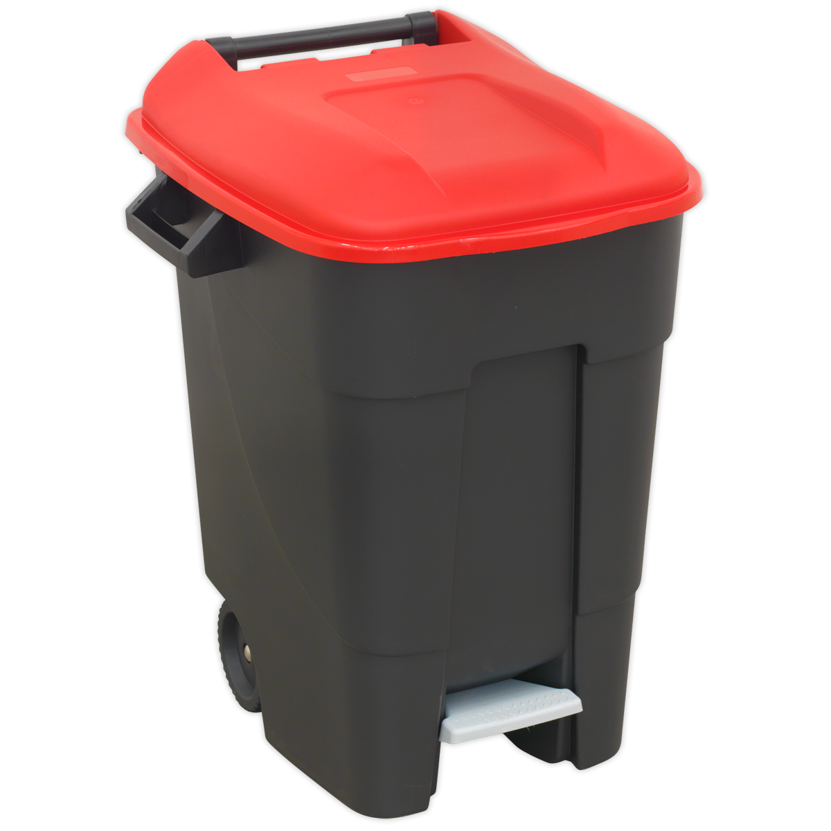 100L Refuse/Wheelie Bin with Foot Pedal - Red