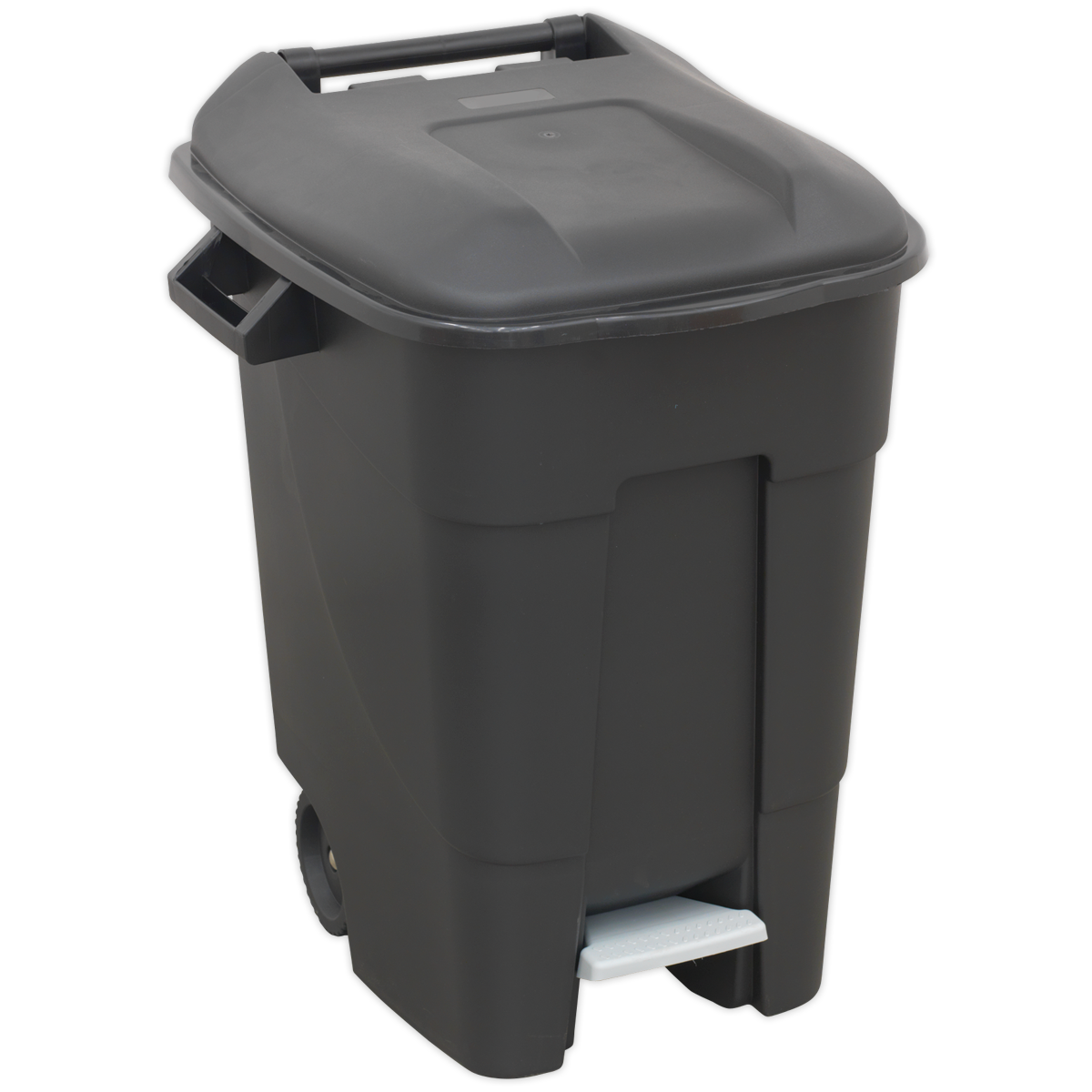 100L Refuse/Wheelie Bin with Foot Pedal - Black