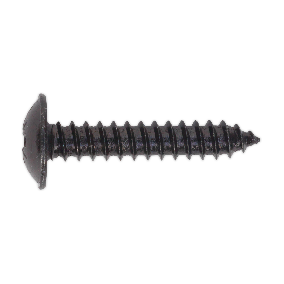 4.8 x 25mm Black Pozi Self-Tapping Flanged Head Screw - Pack of 100