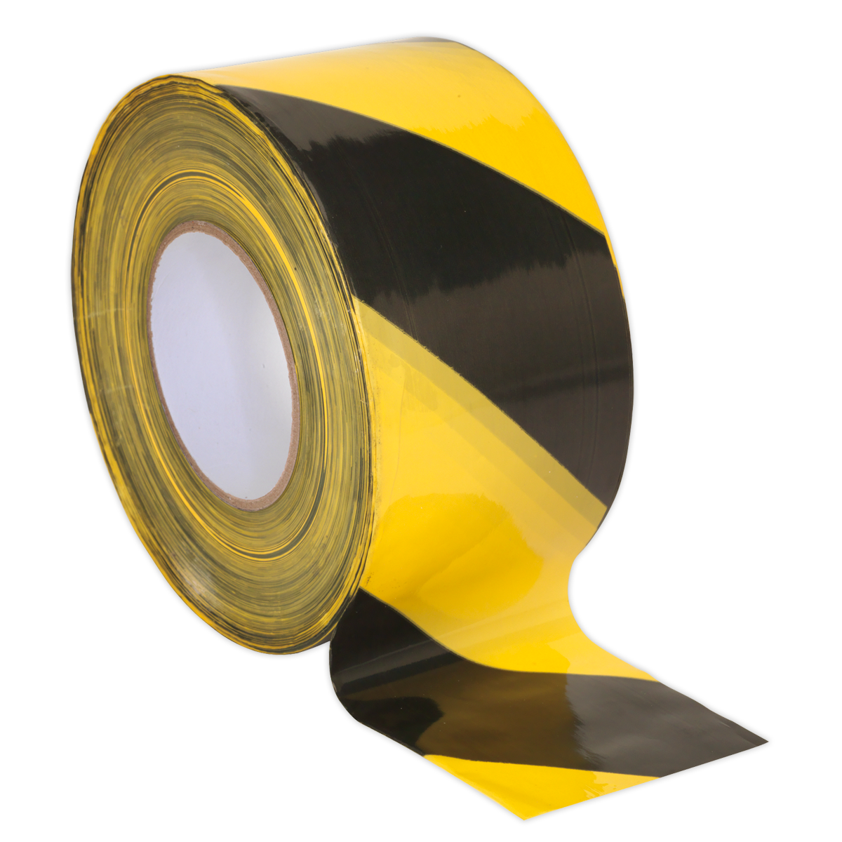 80mm x 100m Black/Yellow Non-Adhesive Hazard Warning Barrier Tape