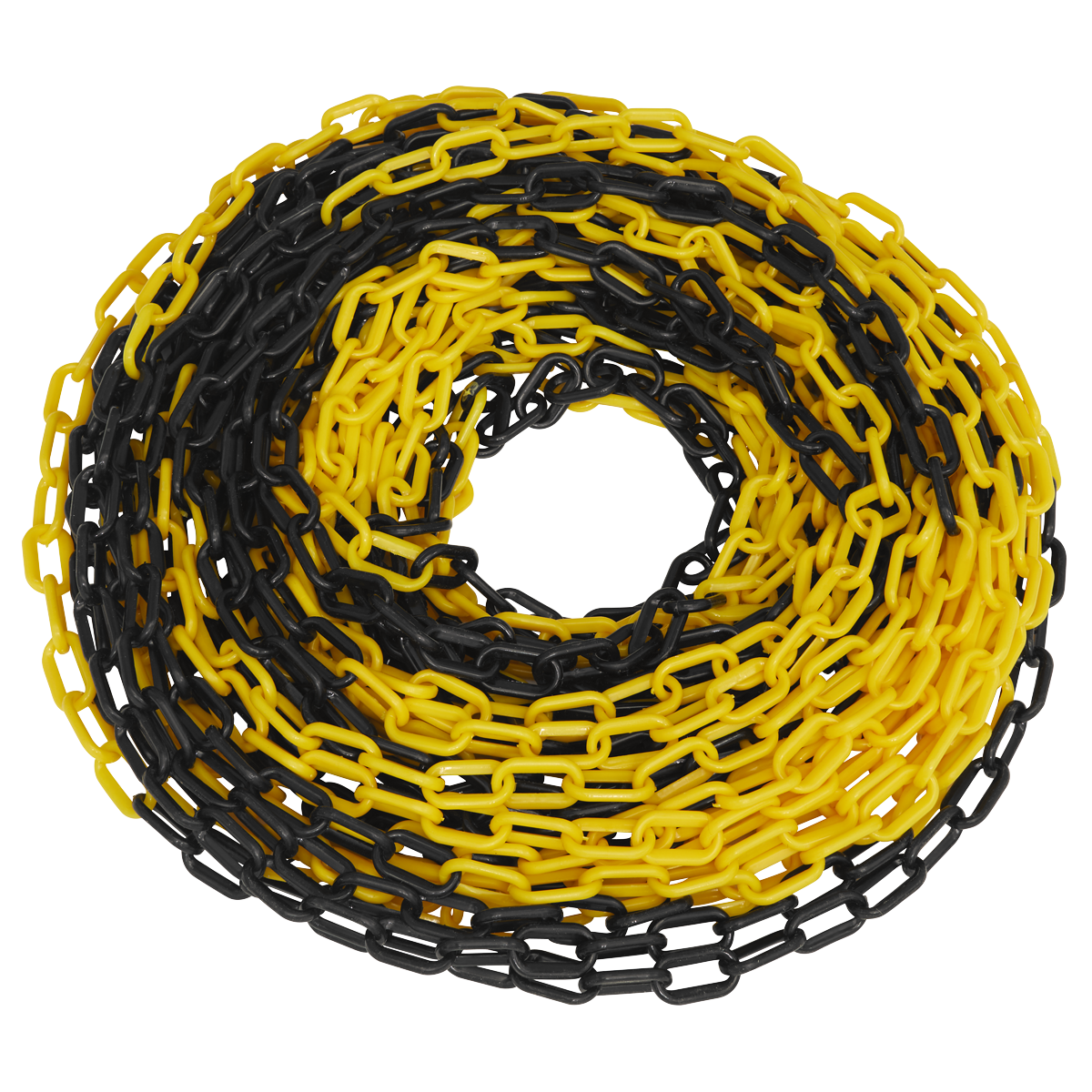 25m x 6mm Black/Yellow Plastic Chain