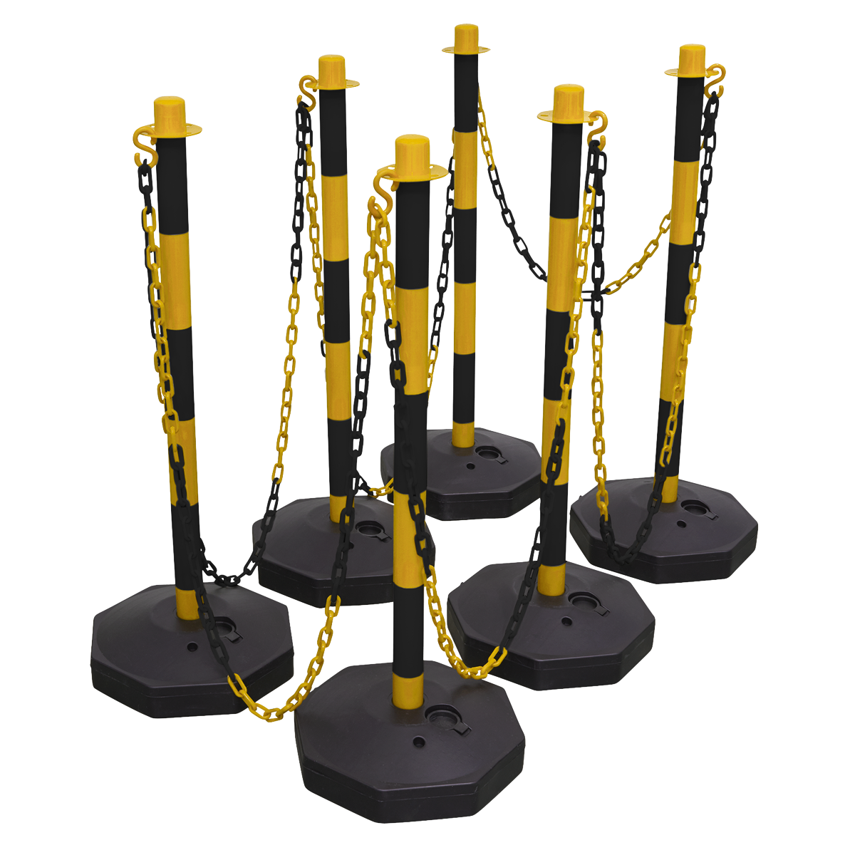 25m Black/Yellow Post & Chain Kit