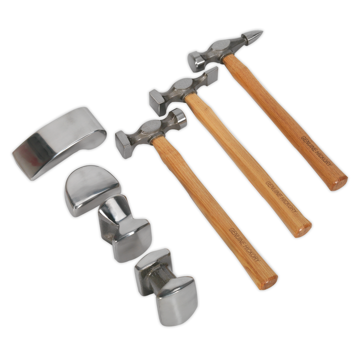 7pc Drop-Forged Panel Beating Set with Hickory Shafts