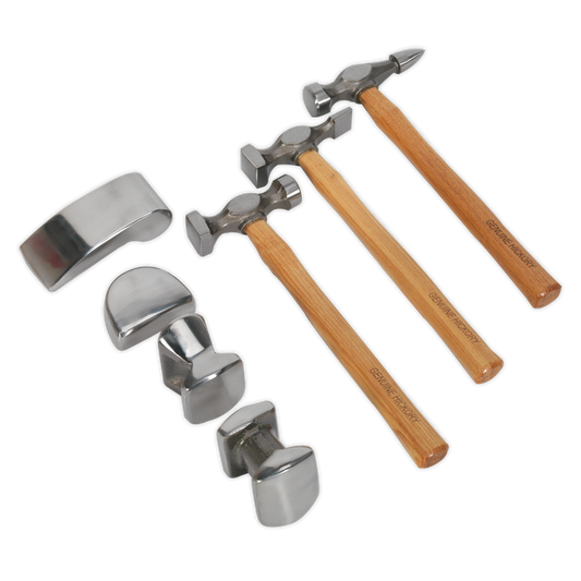 7pc Drop-Forged Panel Beating Set with Hickory Shafts