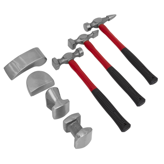 7pc Drop-Forged Panel Beating Set with Fibreglass Shafts