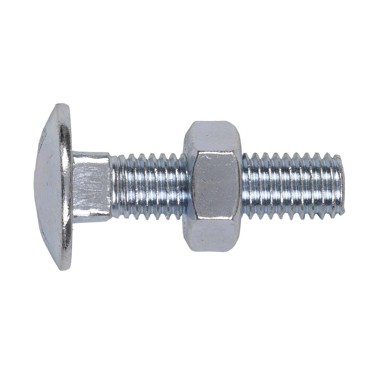 Zinc Plated Coach Bolt & Nut DIN 603 - M10 x 40mm - Pack of 50