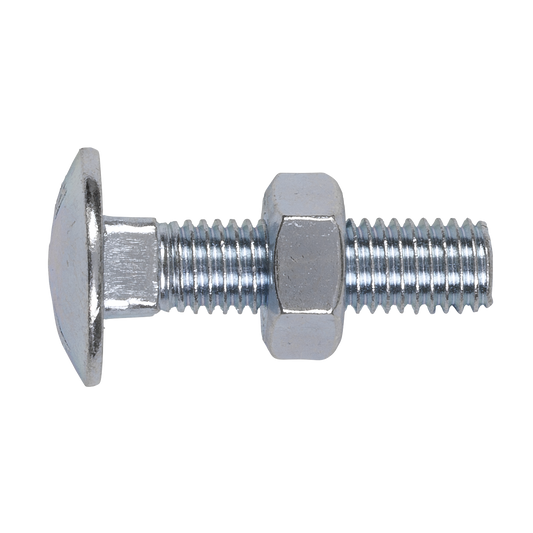 Zinc Plated Coach Bolt & Nut DIN 603 - M10 x 40mm - Pack of 50