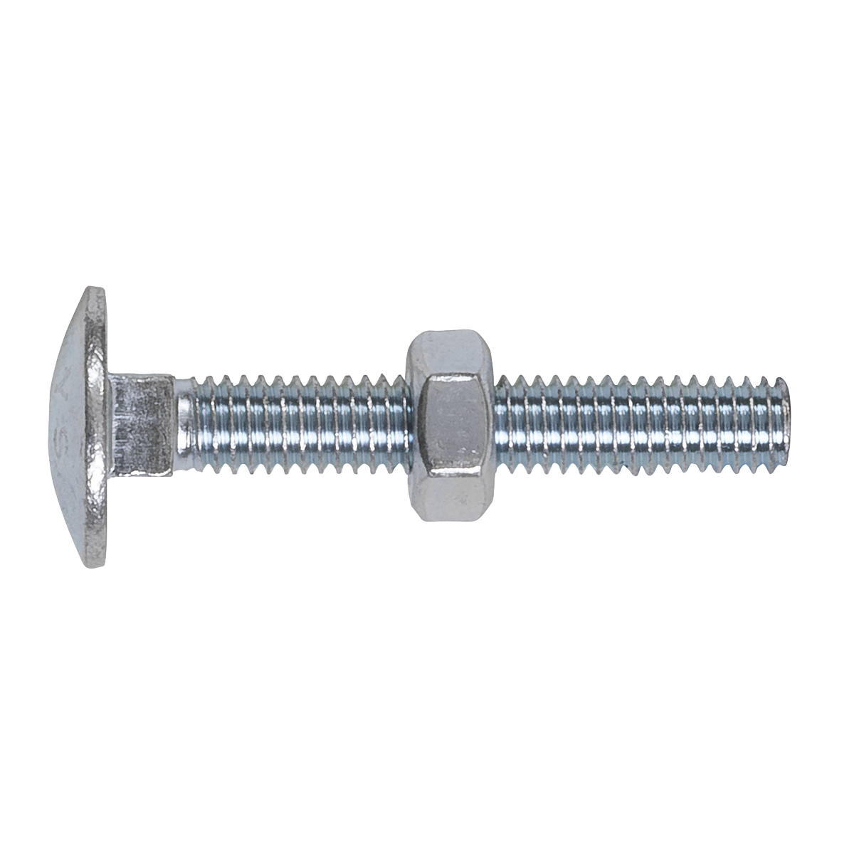 Zinc Plated Coach Bolt & Nut DIN 603 - M6 x 40mm - Pack of 100