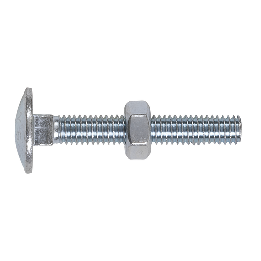 Zinc Plated Coach Bolt & Nut DIN 603 - M6 x 40mm - Pack of 100