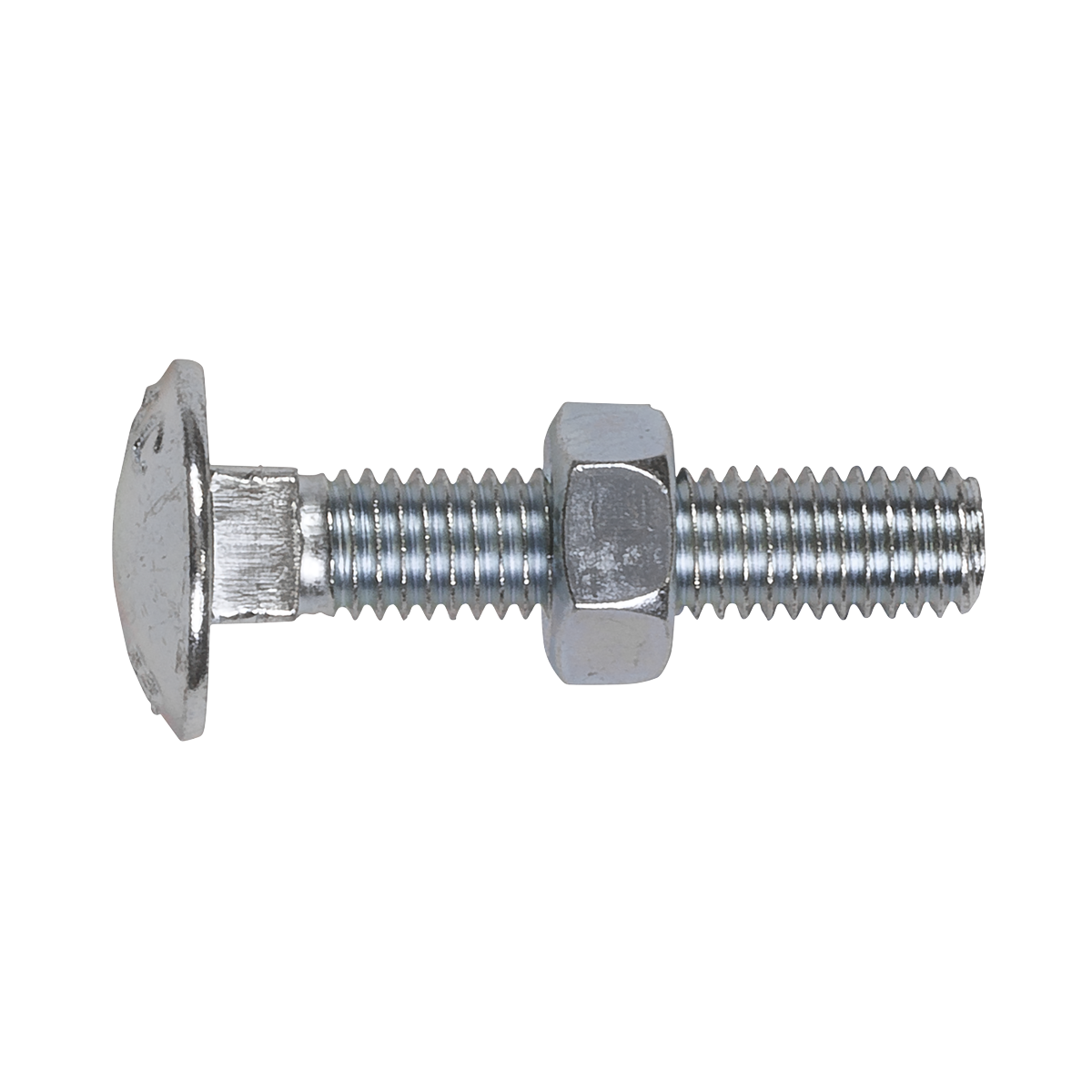 Zinc Plated Coach Bolt & Nut DIN 603 - M8 x 40mm - Pack of 50