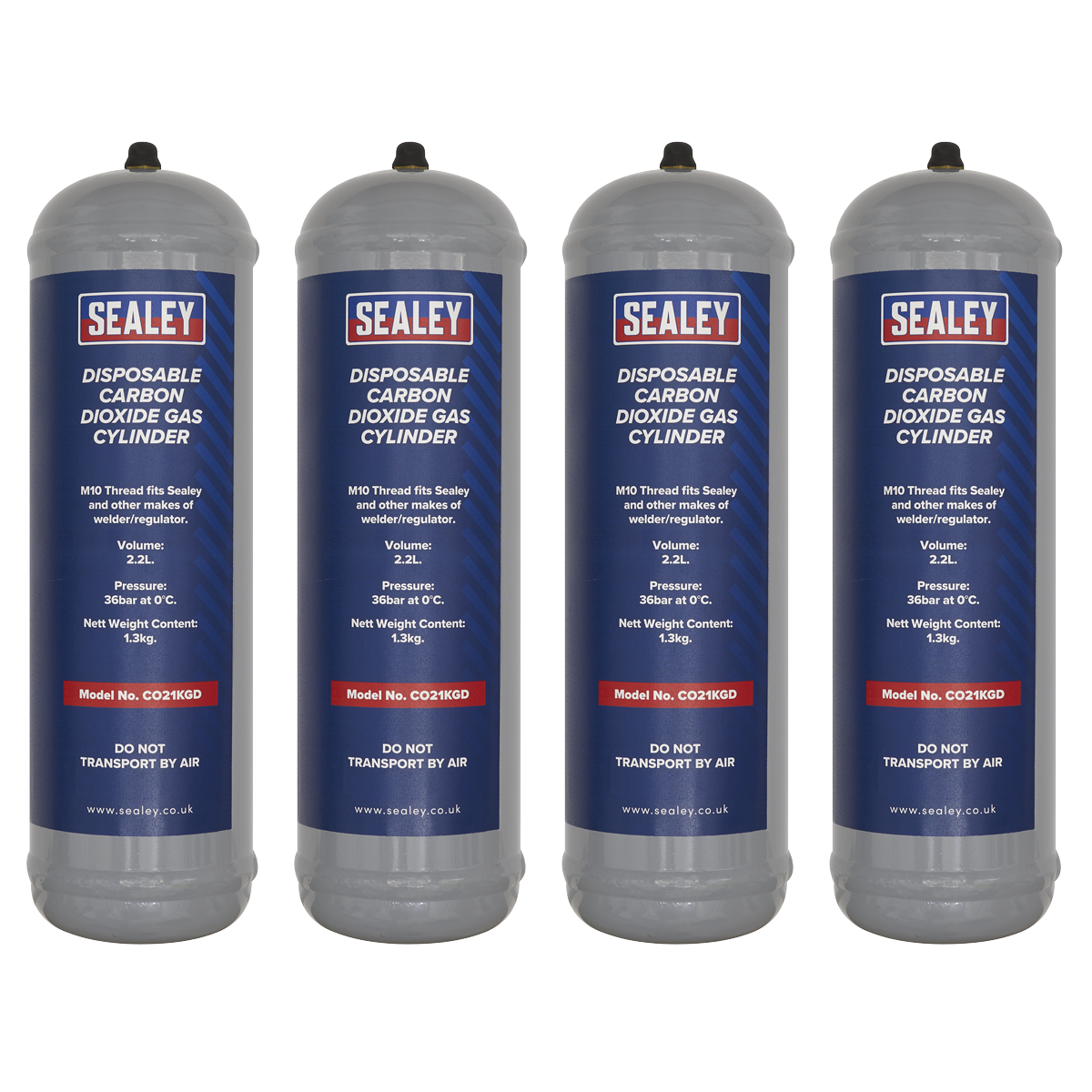 1.3kg Disposable Carbon Dioxide Gas Cylinder - Pack of 4