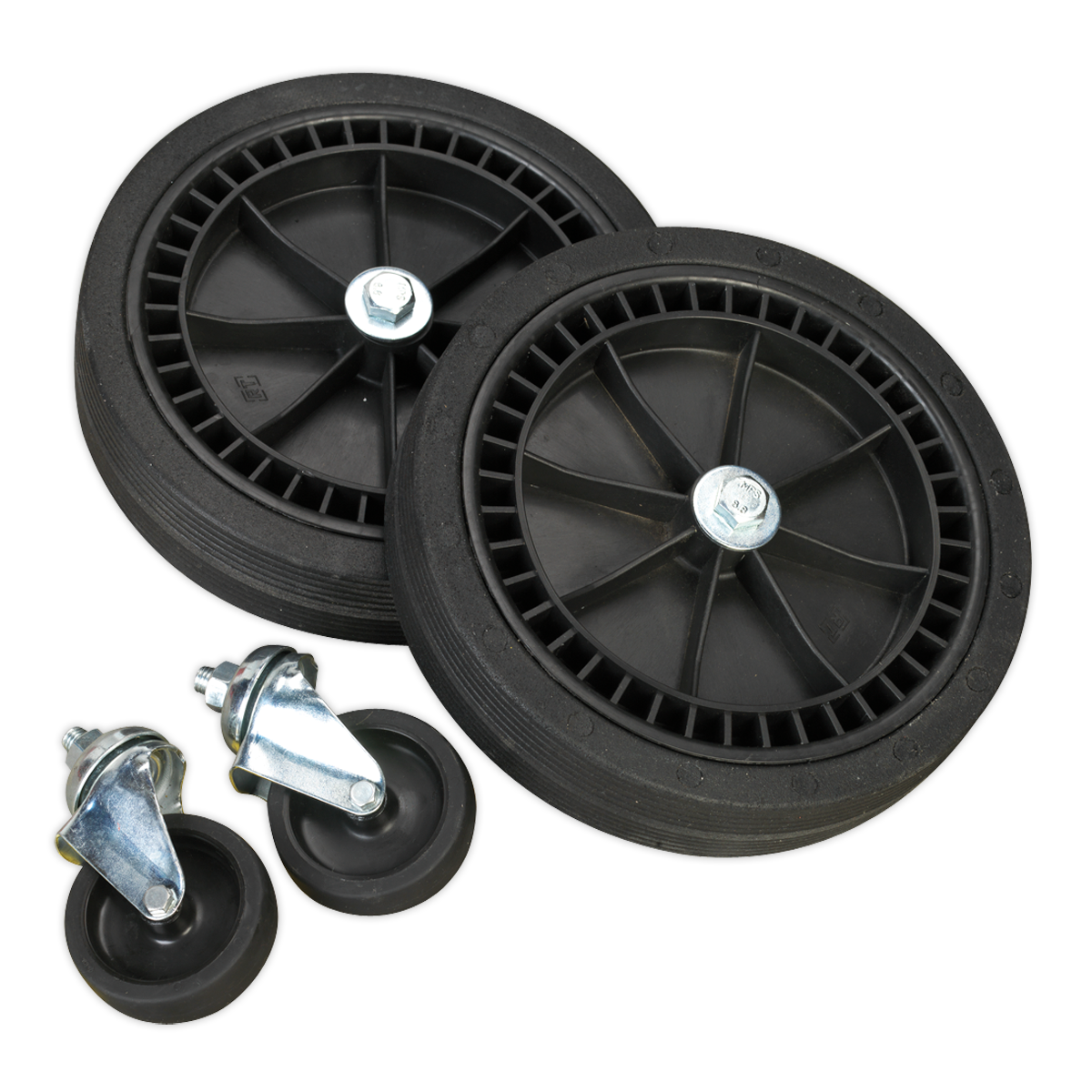 Wheel Kit for Fixed Compressors - 2 Castors & 2 Fixed