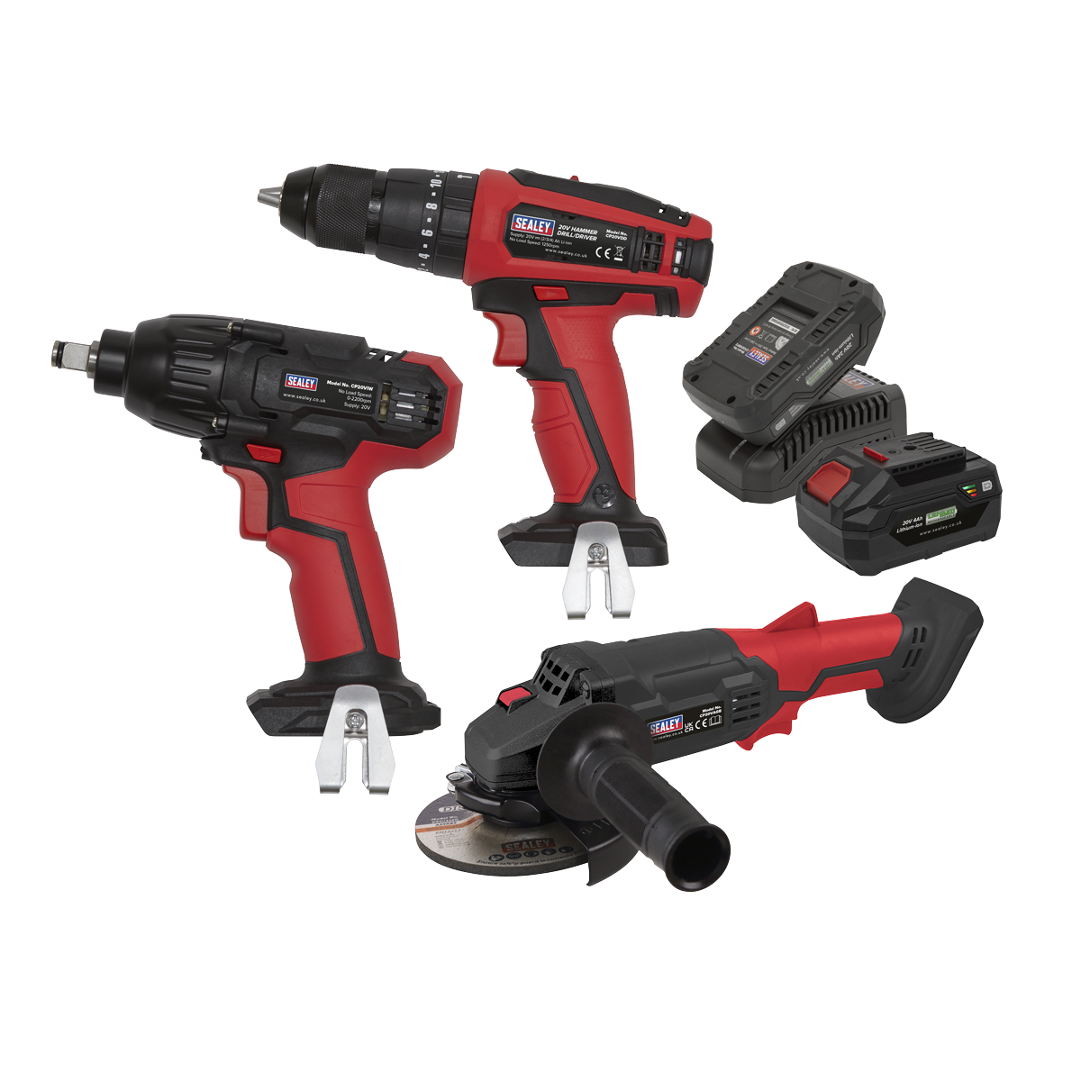 3 x 20V SV20 Series Cordless Tool Combo - 2 Batteries