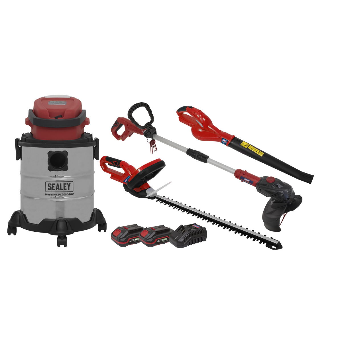 4 x 20V SV20 Series Cordless Garden Power Tool Combo Kit - 2 Batteries