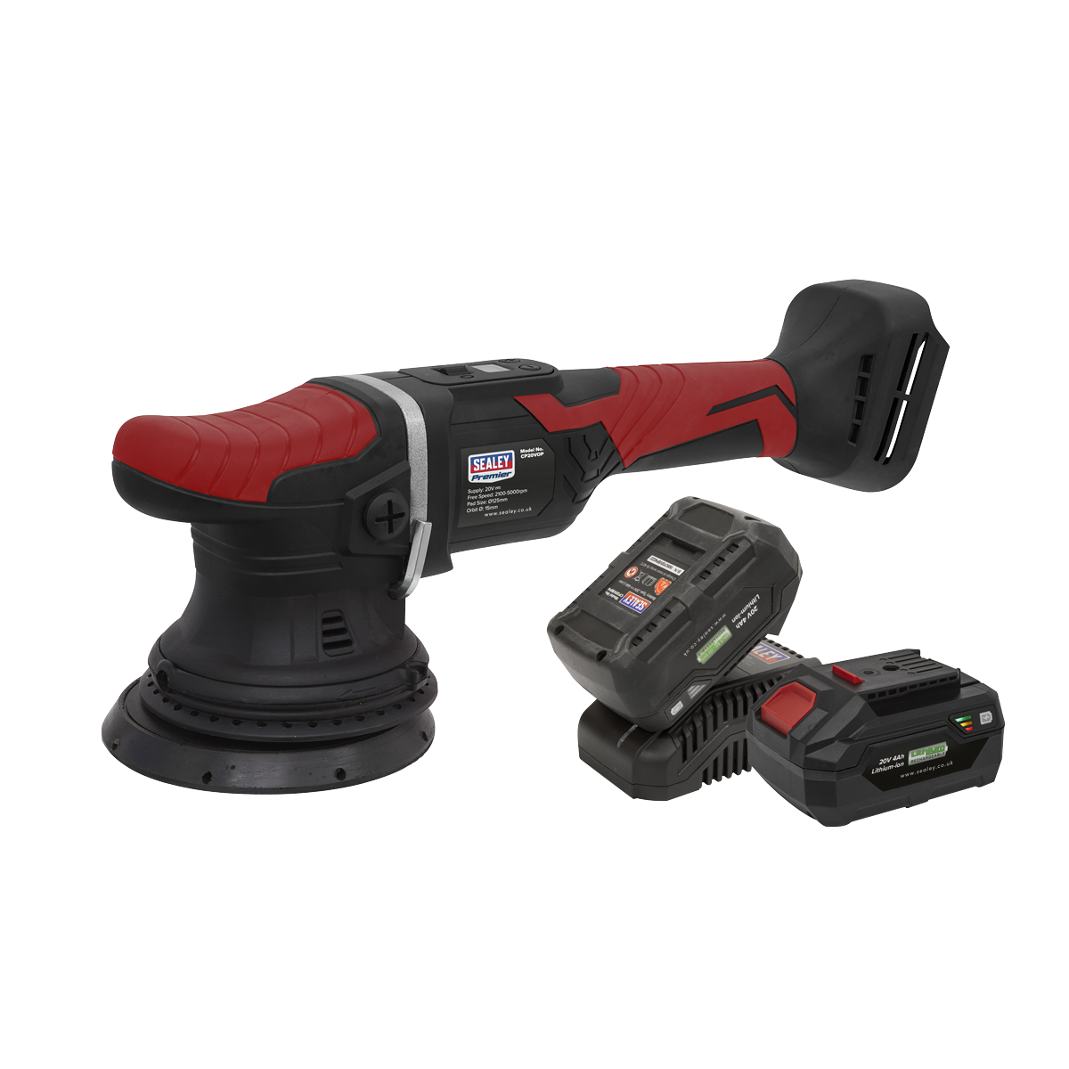 20V SV20 Series Ø125mm Cordless Orbital Polisher Kit - 2 Batteries