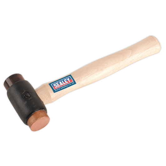 2.25lb Copper/Rawhide Faced Hammer with Hickory Shaft