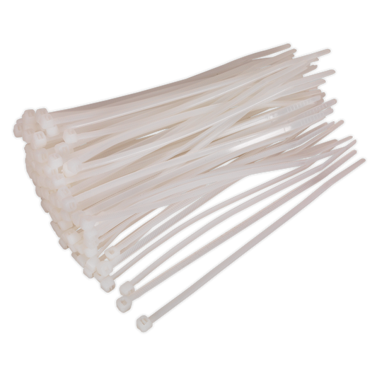 150 x 3.6mm White Cable Tie - Pack of 100