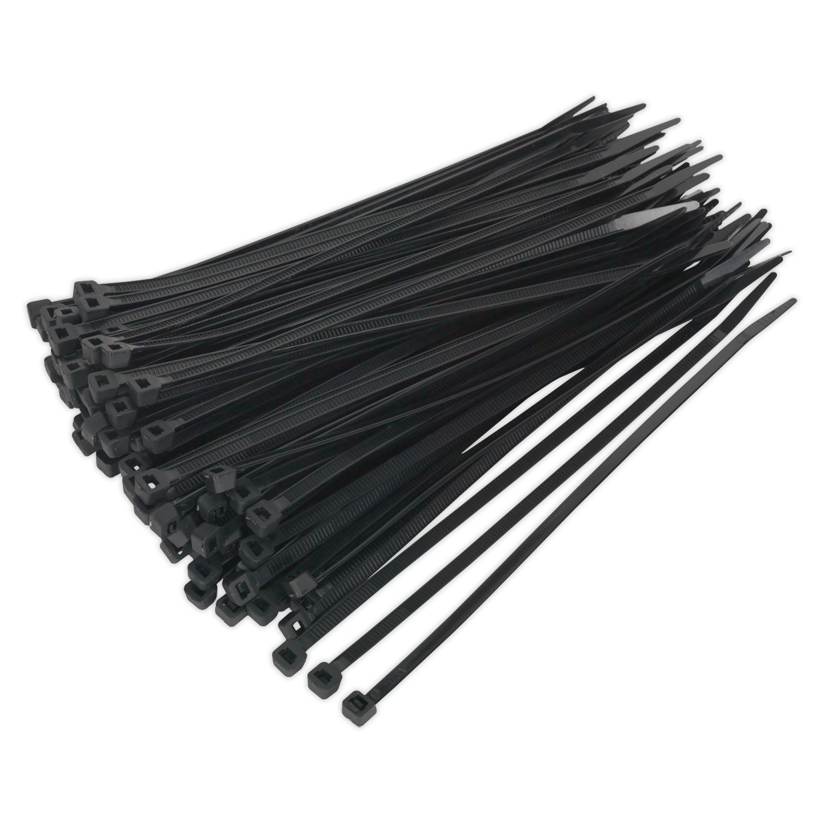 200 x 4.8mm Black Cable Tie - Pack of 100