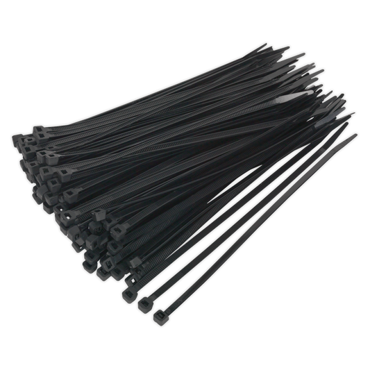 200 x 4.8mm Black Cable Tie - Pack of 100