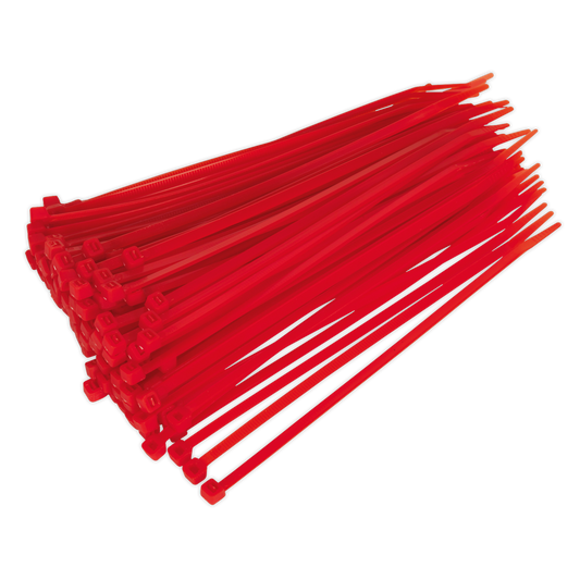 200 x 4.4mm Red Cable Tie - Pack of 100