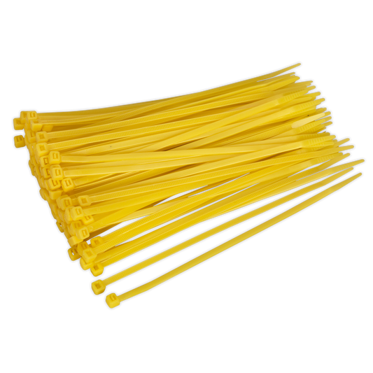 200 x 4.4mm Yellow Cable Tie - Pack of 100