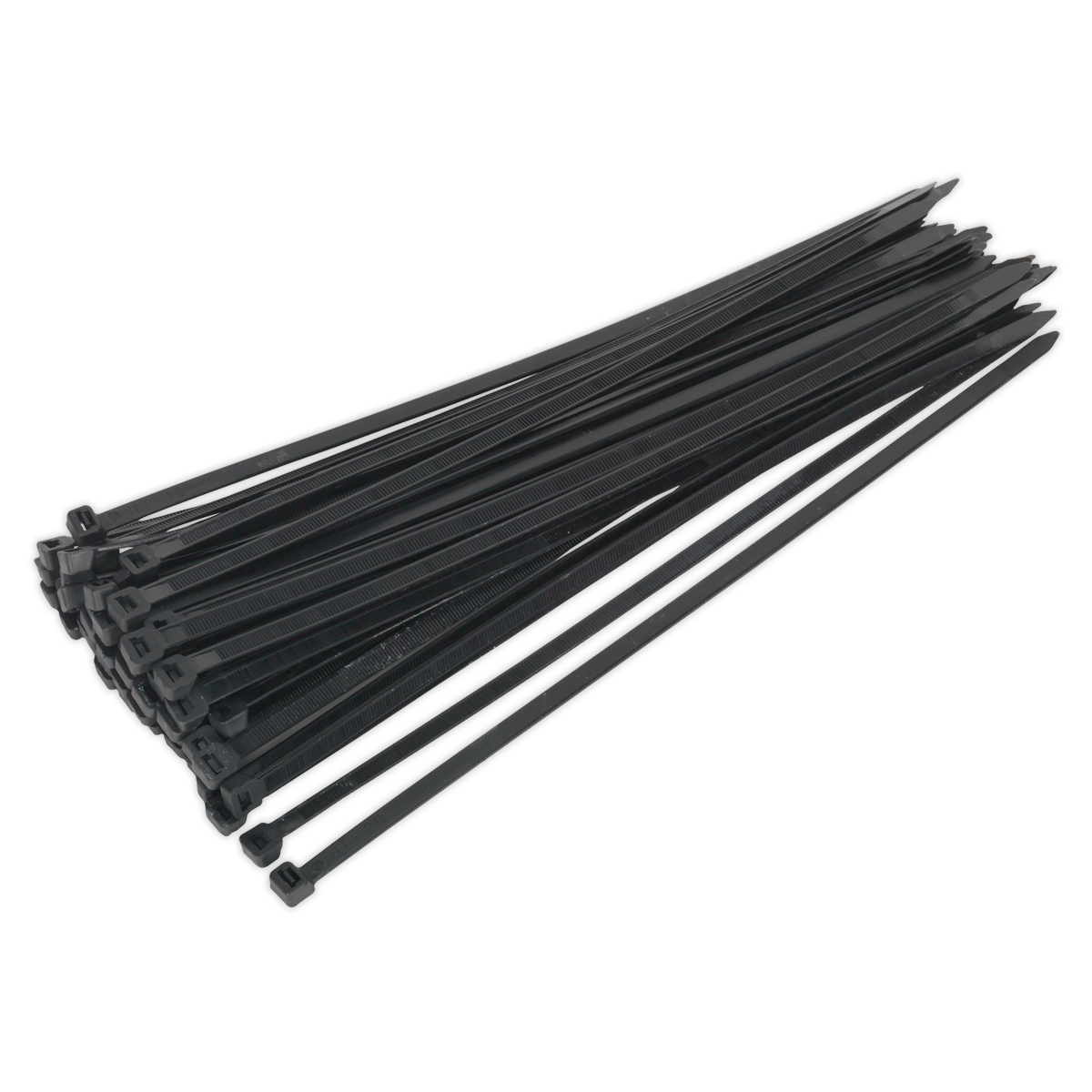 350 x 7.6mm Black Cable Tie - Pack of 50