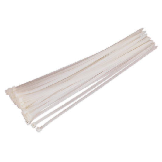 450 x 7.6mm White Cable Tie - Pack of 50