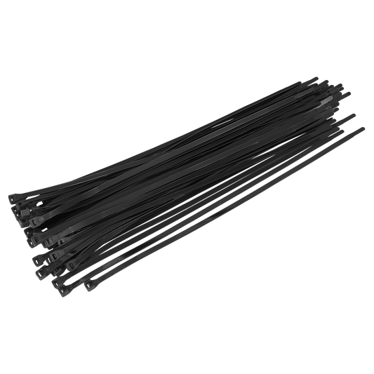 450 x 7.6mm Black Cable Tie - Pack of 50