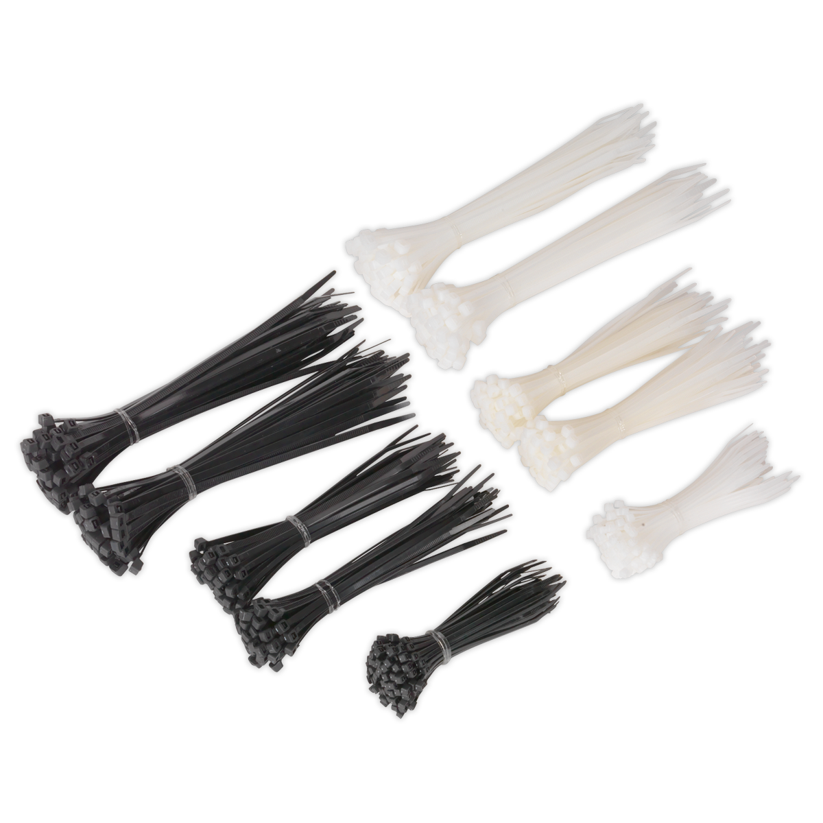 Cable Tie Assortment Black/White - Pack of 600