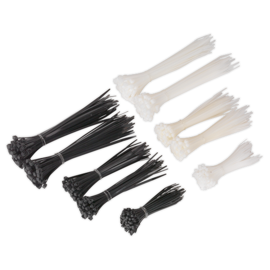 Cable Tie Assortment Black/White - Pack of 600