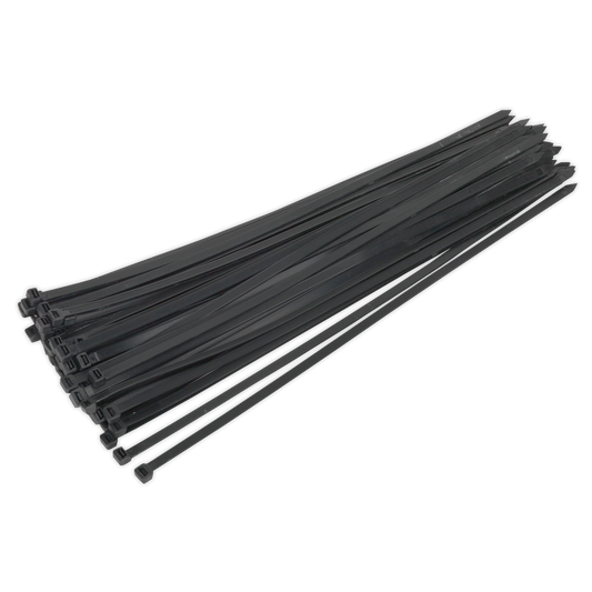 650 x 12mm Black Cable Tie - Pack of 50