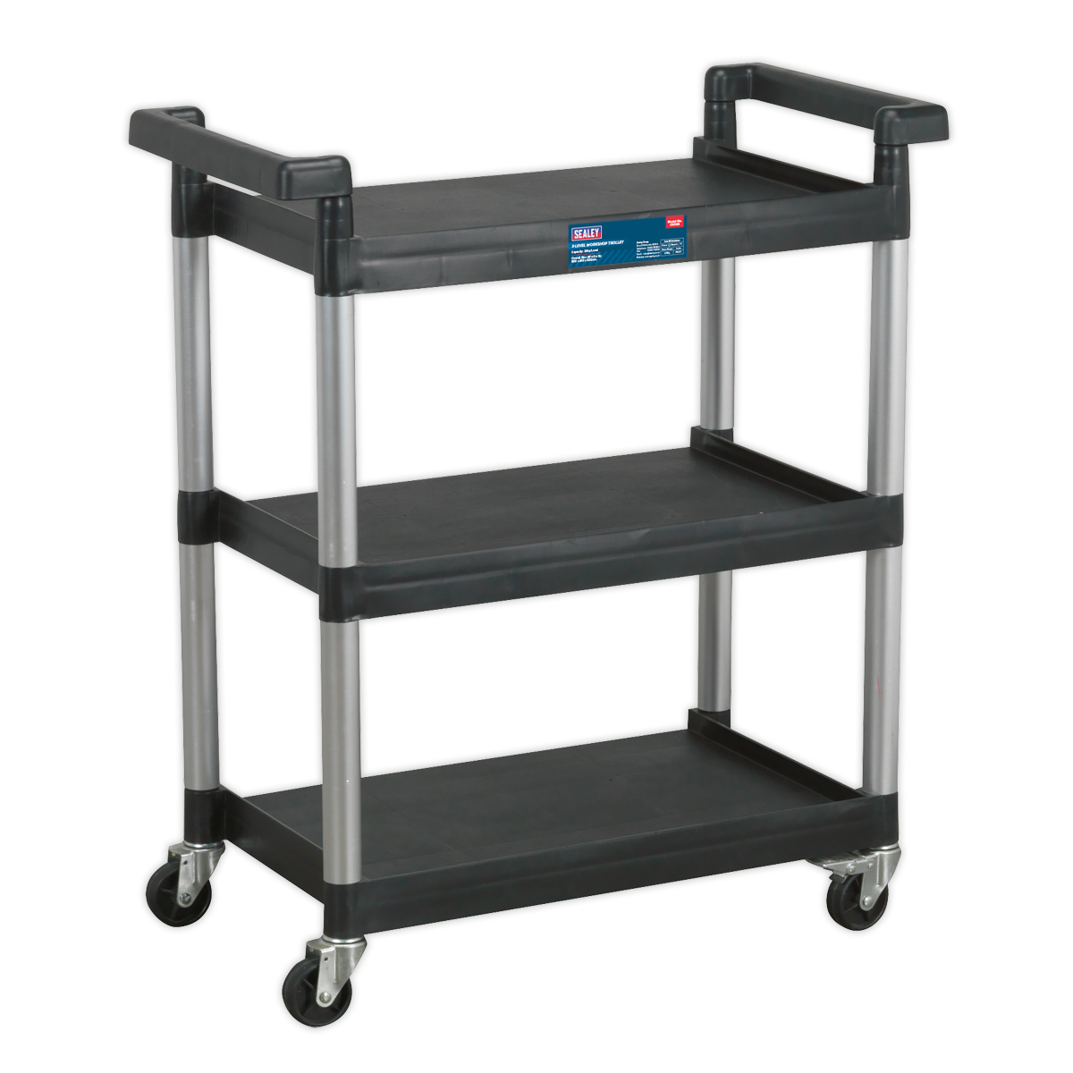 3-Level Composite Workshop Trolley - 3 Wall