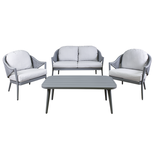 Dellonda Echo 4pc Aluminium Outdoor Sofa Set