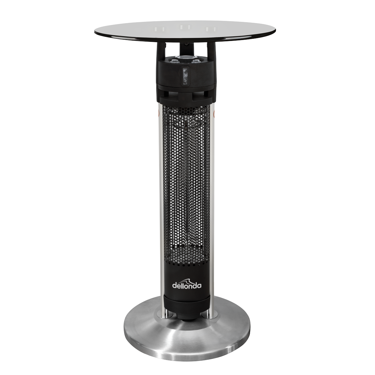 Dellonda Bistro Table with 1600W Heater - Black/Stainless Steel