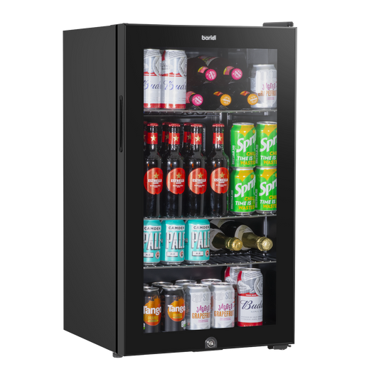 Baridi 85L Wine, Beer & Drinks Fridge with Thermostat, Lock & Key – Black