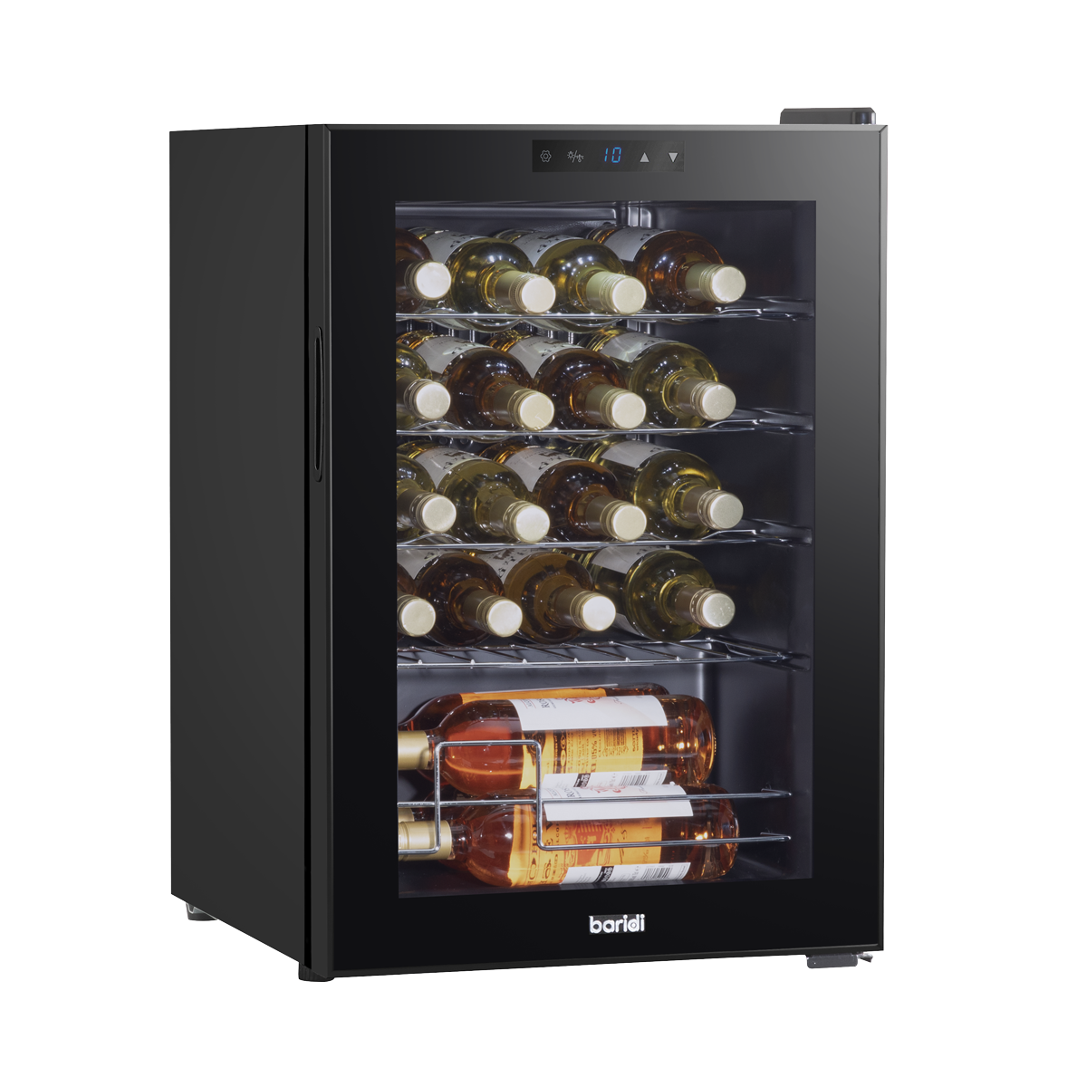 Baridi 20 Bottle Wine Cooler Fridge with Touch Screen Controls & LED Light - Black