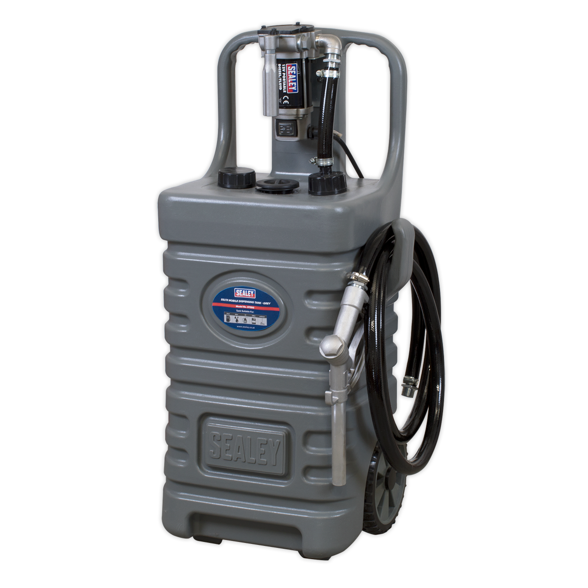 55L Mobile Dispensing Tank with Diesel Pump - Grey