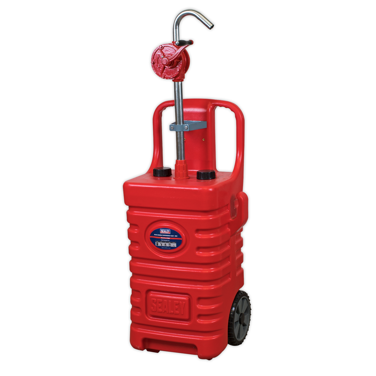 55L Portable Dispensing Tank with Oil Rotary Pump - Red